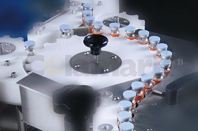 Vertical Labeling System with Rotary Table for Vials