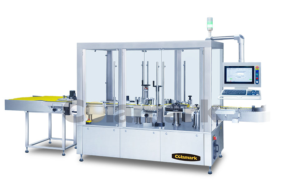 Vertical Labeling System with Rotary Table for Vials